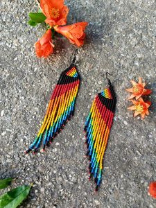 Colorful Bohemian Elegant <b>Tassel</b> <b>Earrings</b> Handmade Long Drop <b>Earrings</b> for Ladies Hot Sale Fashion Accessory - Product Image 5