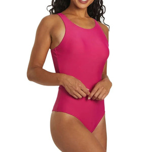 2025 nueva llegada de alta calidad 100% Spandex poliéster Color sólido traje de baño de carreras de una pieza disponible a precio barato al por mayor - Product Image 1