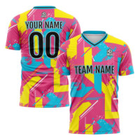 Camisetas de Fútbol Personalizadas con Cuello en V de Poliéster/Nailon, con Nombre de Equipo, Número y Logotipo, para Niños y Adultos, Transpirables