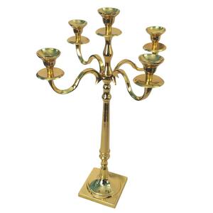 Candélabre en métal aluminium finition argentée exclusive à 5 bras, support de bougie pour mariage, événement, décoration de la maison - Product Image 6