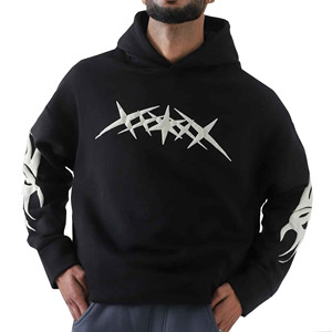 Sweat-shirt pour homme personnalisé avec logo, en coton 100% de haute qualité, coupe classique, molleton épais vintage, avec poche - Product Image 3