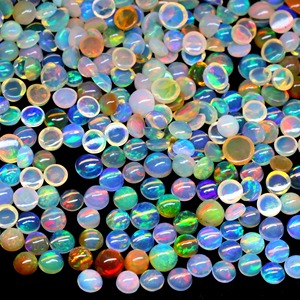 โอปอลเอธิโอเปียธรรมชาติทรงกลมอัญมณีหลวม cabochons 4มม. หินโอปอลสำหรับทำเครื่องประดับขายส่งราคาผู้จำหน่ายจำนวนมาก - Product Image 2