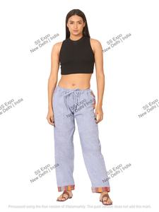 Women's Comfortable Green Cotton <b>Pyjama</b> in Nepali Tribal Style Breathable <b>for</b> Spring Daily Lounging or <b>Summer</b> Sleepwear - Product Image 3