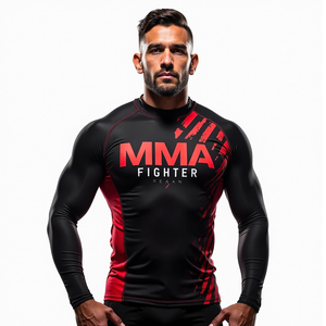 Grappling Rash Guard Ajuste de compresión de manga completa y corta Obtenga MMA sublimado personalizado Obtenga kimono de Jiu Jitsu de diseño personalizado - Product Image 3