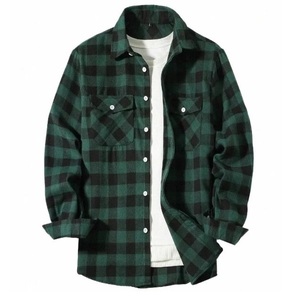 Chemise en flanelle à manches longues personnalisable pour hommes nouvelle conception à carreaux décontractée à la mode à la mode respirante tricotée à bas prix - Product Image 6