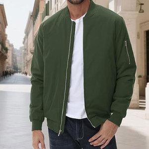 2025 nouveau imperméable Vintage col montant avant Logo Streetwear Bomber OEM haute qualité fermeture éclair veste pour hommes - Product Image 6