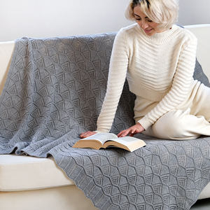 100% acrylique EMILY couverture 130*170 cm couleur grise maison jardin Textiles de maison couvertures jette d'autres couvertures - Product Image 4