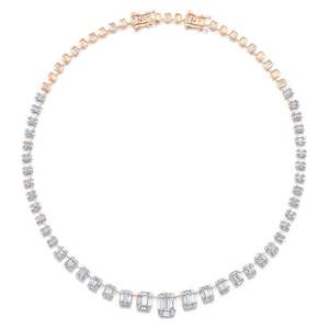 Collar DE TENIS Vvs de Plata de Ley 925 Ice Out Lab Grown Diamond Mossanite collar de diamantes cadena para mujer - Product Image 1