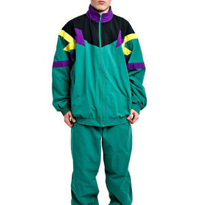 Ensemble de survêtement coupe-vent en nylon pour homme Personnalisation complète Vente en gros de survêtements coupe-vent en polyester Couleur contrastée - Product Image 5