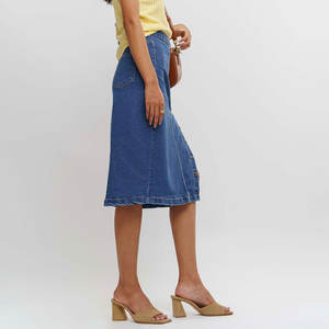 Affordable Price Regular Fit <b>Midi</b> Women Denim <b>Skirts</b> Trendy Regular Fit <b>Midi</b> Women Denim <b>Skirts</b> - Product Image 5