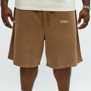 Pantalones Cortos Elásticos para Hombre de Algodón/Poliéster con Bolsillo Lateral y Cordón Ajustable, Acabado Lavado, Ajuste Relajado y Cómodo - Product Image 1