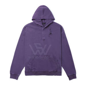 Sudaderas con Capucha de Alta Calidad, Personalizadas, a la Moda, Transpirables, 100% Algodón, Impermeables, con Estilo Desgastado, para Hombre - Product Image 1