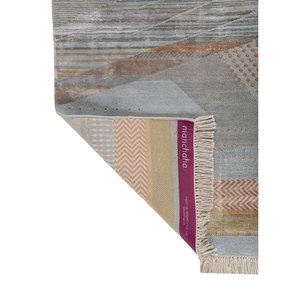 Alfombra Manchaha Azul con Patrón Abstracto, Tejida a Mano con Lana y Seda de Bambú, para Decoración de Sala de Estar o Pasillo - Les-2936 - Product Image 5