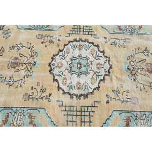 Alfombra Vintage de 5.1x7.8 pies (156x239 cm), Alfombra Turca Beige Sólida - Product Image 5