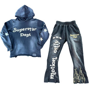 Chándal con Capucha para Hombre, Estampado y Bordado, Estilo Desgastado, Transpirable, con Logotipo Personalizado, Cómodo, Reversible y Ligero, a Precio Económico - Product Image 1