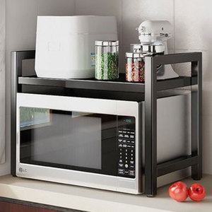 Portaoggetti da <span class=keywords><strong>cucina</strong></span> in metallo per la casa in acciaio telescopico multistrato ripiano Organizer per uso forno a microonde e pentola - Product Image 4