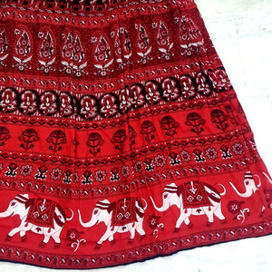 ผ้าฝ้าย100% พิมพ์ผู้หญิงกระโปรงช้างพิมพ์กระโปรงริ้วรอย36นิ้วสายรัดเอวยางยืดและเชือกปิด OEM - Product Image 6