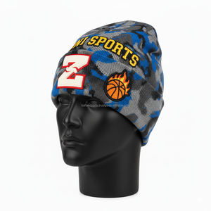 หมวกบีนนี่สำหรับผู้หญิงมีสไตล์หมวกแก๊ปหนา320แกรมดีไซน์สีเทาถักด้วยผ้ากำมะหยี่สี3D ปักโลโก้แจ็คการ์ดหมวกบีนนี่ - Product Image 3