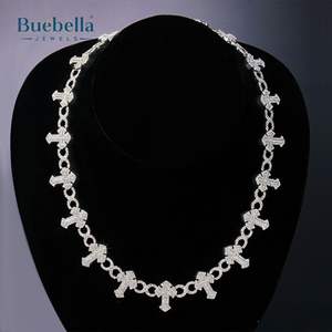 Hot Selling 925 Silver 18K <b>Gold</b> plated 18MM Moissanite Diamond Iced Out <b>Cross</b> Infinity <b>Chain</b> Fine Jewelry for Men - Product Image 3