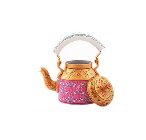 Tetera de metal estilo Jaipuri negra al por mayor, tetera pintada a mano, nuevo diseño con juegos de café y té - Product Image 2