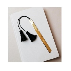 Handcrafted <b>Metal</b> <b>Bookmarks</b> Modern Design Gold Color Customizable Shape Logo Top-Rated Quality for Office/School Use - Product Image 1