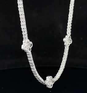 Collar de cadena cubana para hombre con moissanita VVS1 y Diamante Plata de Ley 925/colgantes y dijes de oro blanco de 14K Estilo elegante - Product Image 3