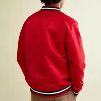 Vente en gros Veste universitaire imprimée de haute qualité Collège Satin Hommes 90S Marque privée Impression bouffante Hiver High Street Casual