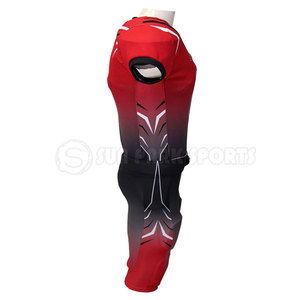 Ensembles d'uniformes de football américain respirants pour hommes grandes tailles, manches courtes, design personnalisé, 100 % polyester, service OEM - Product Image 3