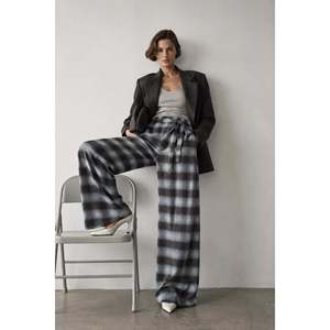 Pantalon à carreaux avec taille élastique Kusak - Marron-Bleu - Marron-Bleu - Product Image 1