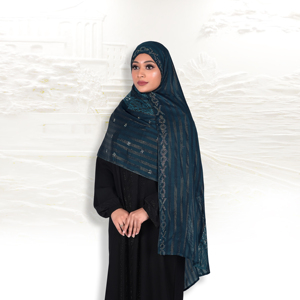 Elegant Georgette Hijab with Smooth Satin Strip Detailing and Subtle Diamond Accents for Modern Modest Wear - Product Image 3