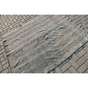 พรมขนสัตว์ตุรกี6.2ft x วินเทจสไตล์4.9ft ทันสมัยผ้าทอสีเทาเรียบมีลวดลายปะติดสำหรับห้องนั่งเล่นตกแต่งห้องโถง - Product Image 2