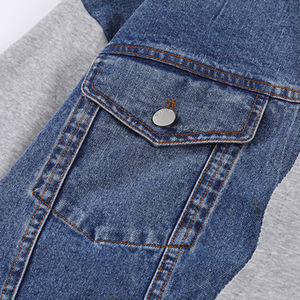 Sudaderas personnalisé Oem unisexe col rond sweats hommes mode sweats à capuche en denim et coton éponge français colour block - Product Image 6