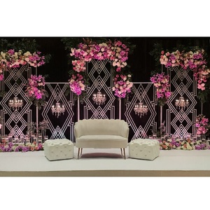 <b>Gold</b> Laser Cut Wedding <b>Backdrop</b> Panels For Stage Top Quality Decorative Metal Outdoor Frames Laser Cut Panels For Decoration UK - Product Image 3