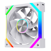 Ventilateurs de boîtier PC XINMAI blancs 120 mm à pales inversées ARGB PWM, kit de 4 avec télécommande, ventilateurs de refroidissement RGB 5V 3 broches pour gaming