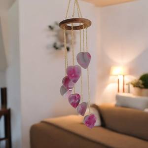 Cambay Art Traditionnel Feng Shui Cristal Agate Naturelle Polie en Tranche Attrape-Soleil Carillon Éolien Décoration Maison Jardin Écologique - Product Image 2