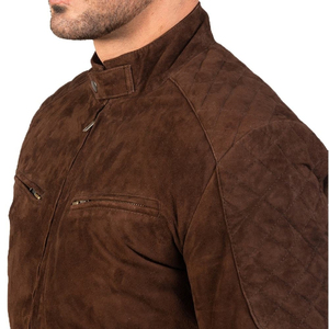 New Style Men's Adult Leather Winter Casual Jacket Solid Color Coated <b>Stand</b> Collar Front Logo High Quality Eco-Friendly - Product Image 6