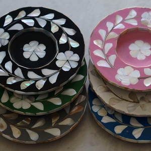 Juego de Posavasos Cuadrados de Estilo Árabe Clásico Hechos a Mano, Color Personalizado para Servir Té Elegante, Mesa de Café, Ramadán - Product Image 1