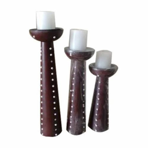 Soporte de vela de madera Forma cilíndrica Decoración Propósito Portavelas Mesa Centro de mesa Decoración Granja Candelabro de madera - Product Image 1