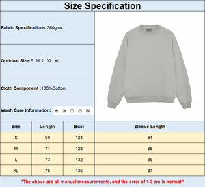 Alta calidad 360GSM Heavyweight FOG Color cuello redondo gráfico de gran tamaño Essentials French Terry Streetwear sudaderas para hombres - Product Image 5