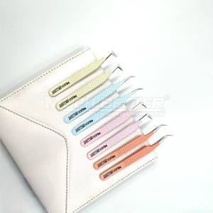 Pinzas de extensión de pestañas con punta de fibra rosa para bebé personalizables, agarre fuerte, acero inoxidable, visón sostenible, logotipo rosa claro - Product Image 4