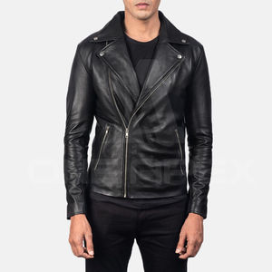 Chaqueta de cuero genuino para hombre de la mejor calidad para otoño e invierno, estilo callejero, teñido liso con servicio OEM, chaqueta de cuero para hombre - Product Image 4
