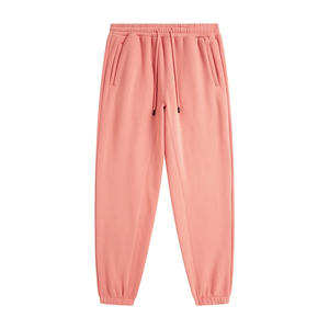 Nuevos pantalones de chándal apilados holgados acampanados personalizados, pantalones de chándal de algodón de lana transpirable con patrón sólido, ropa de calle informal - Product Image 3