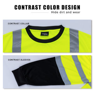 Camisa de Seguridad de Alta Visibilidad Fluorescente, Transpirable y Reflectante, de Poliéster, para Trabajo, con Absorción de Humedad - Product Image 5