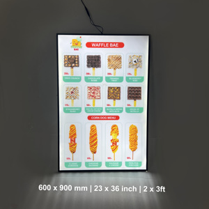 OEM personalizado ultra delgado alto brillo LED aluminio rectángulo montado en la pared menú pantalla señalización publicidad marco A1/A4 tamaños - Product Image 2