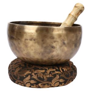Bol chantant en laiton de fournisseur en gros exportateur d'instruments de prière bouddhiste tibétain avec bol de méditation percuteur - Product Image 4