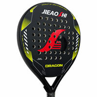 Raqueta de Pádel JAS Serie Dragon, Cara de Fibra de Carbono 3K, Núcleo Suave de Poliéster EVA, Alta Potencia, Ligera, para Entrenamiento Profesional de Adultos