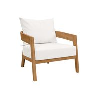 Fauteuil de relaxation moderne au design minimaliste, durable, léger et confortable, en bois de teck massif, résistant à l'eau, pour extérieur, ferme, parc, villa