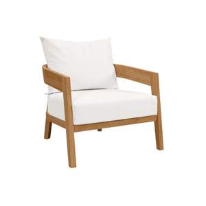 Fauteuil Lounge Berceau Design Minimaliste Moderne Léger Confortable en Bois de Teck Massif pour l'Extérieur, Idéal pour Hôtels, Patios et Restaurants - Product Image 2