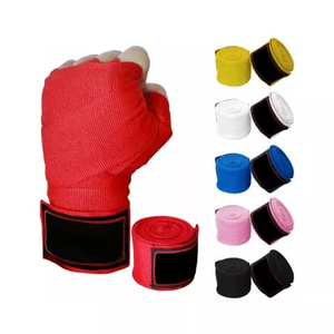 Bandages de boxe élastiques couleur unie avec fermeture auto-agrippante, ensemble de protection sportive unisexe pour adultes, entraînement MMA et Muay Thai - Product Image 3