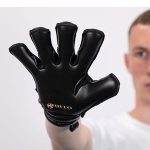 Gants de gardien de but de football de qualité supérieure, couleur personnalisable, gants de gardien de but avec contact en silicone sur le dos de la main et la paume, couleur Letax et noir - Product Image 5
